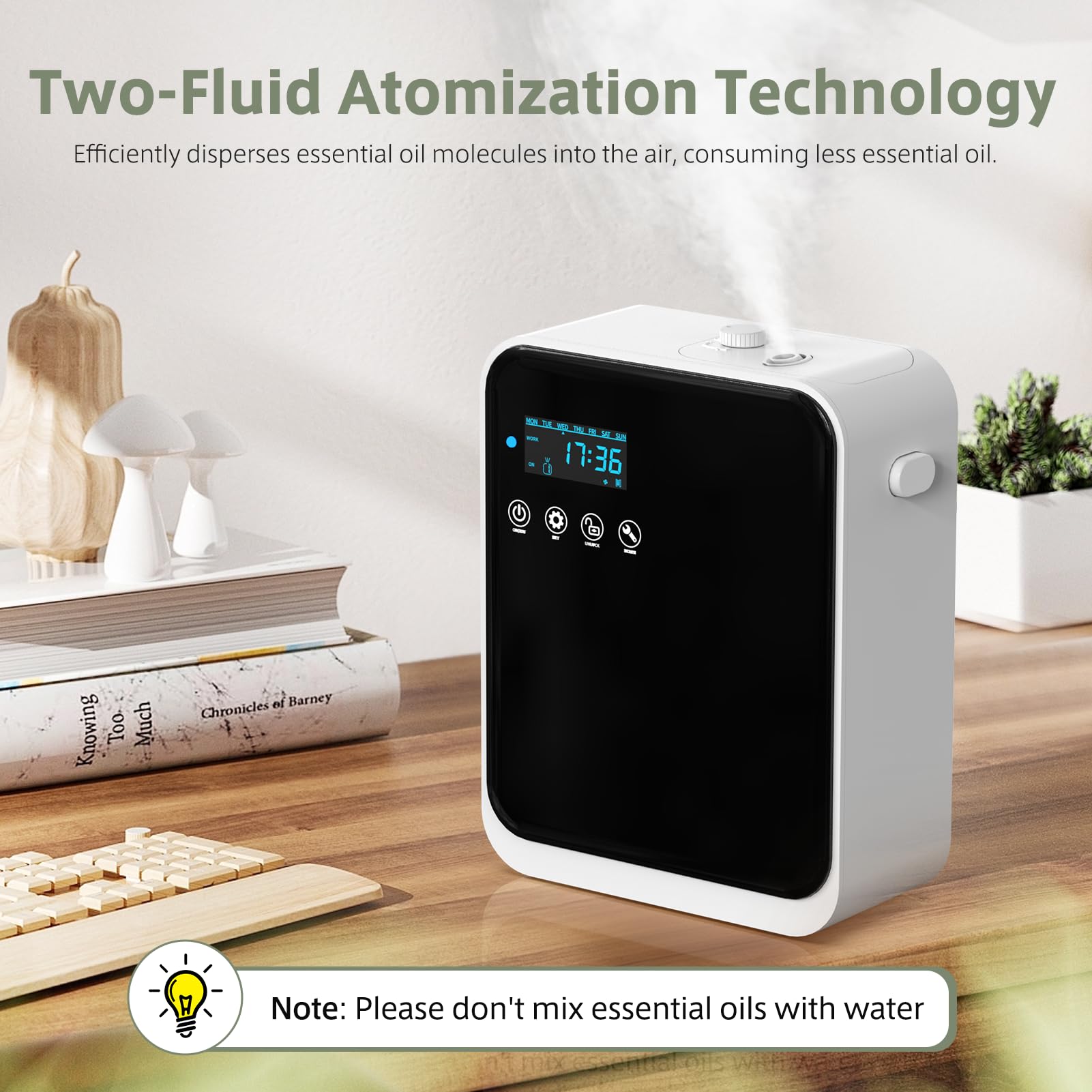 Difusor HOTOIQ sin agua montado en pared, elegante y eficiente para perfumar habitaciones