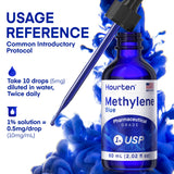 Hourten Methylene Blue, contenedor-certificado: seguridad al manipular y almacenar.