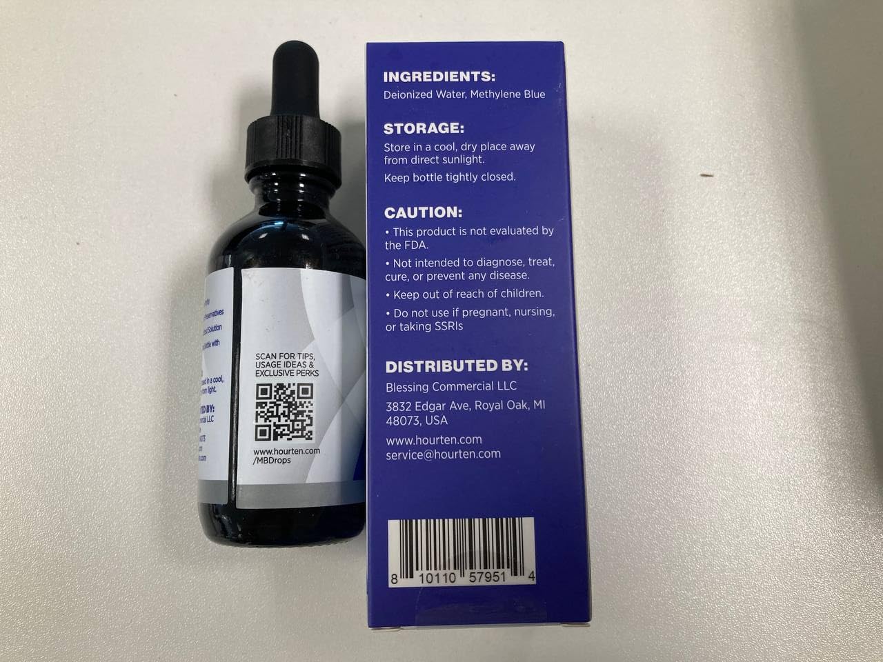 Hourten Methylene Blue, sin-formaldehido: producto puro y seguro para pruebas.
