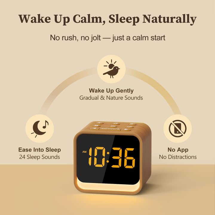 HOUSBAY Alarma Natural Despertar Suave: despertar gradual sin ruidos fuertes.