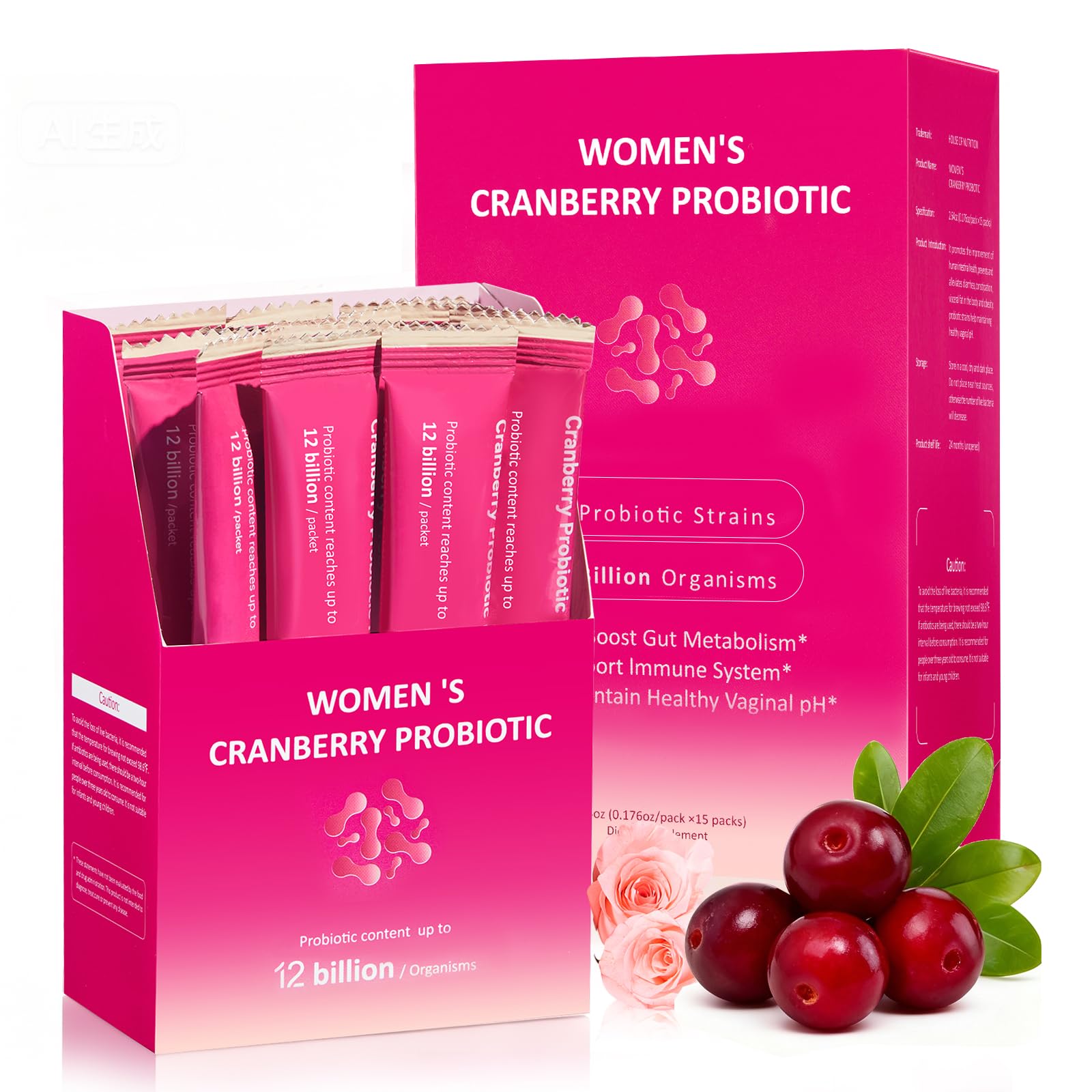 Envase de House of Nutrition Women Probiotic Powder para uso diario.