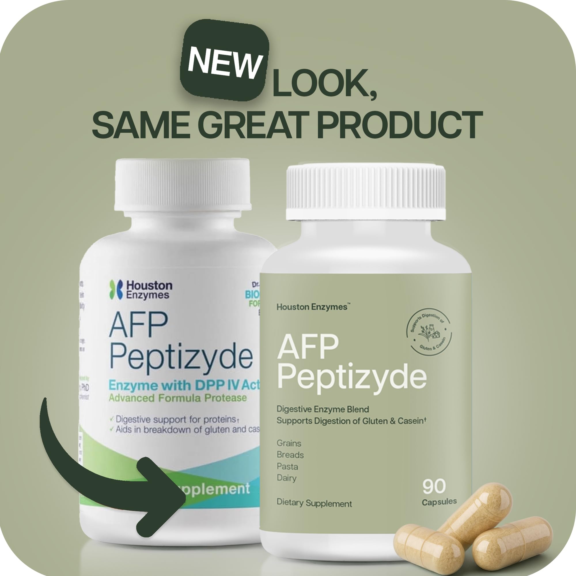 Etiqueta frontal de Houston Enzymes AFP Peptizyde para identificación rápida.