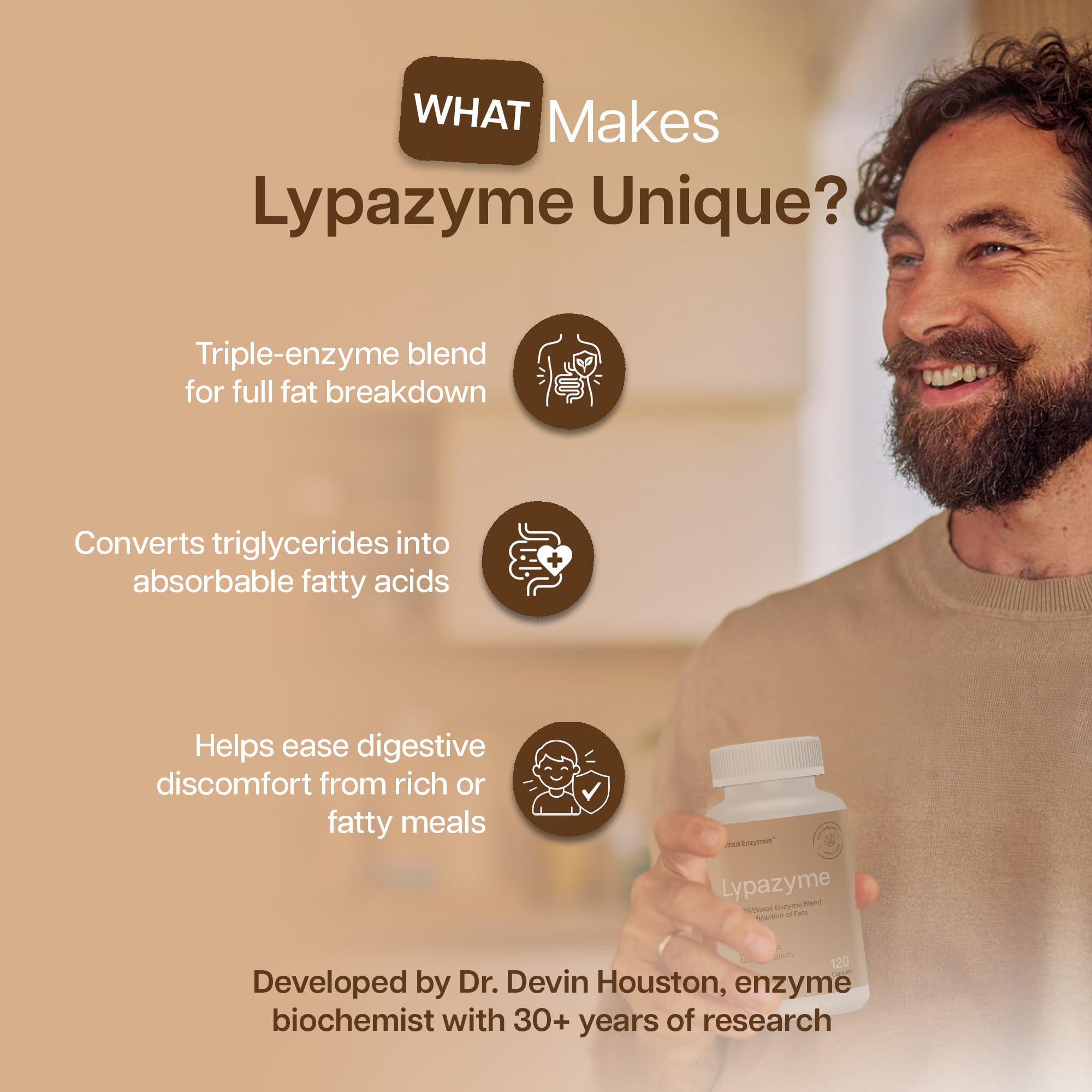 Etiqueta de Lypazyme con información clara para dosis
