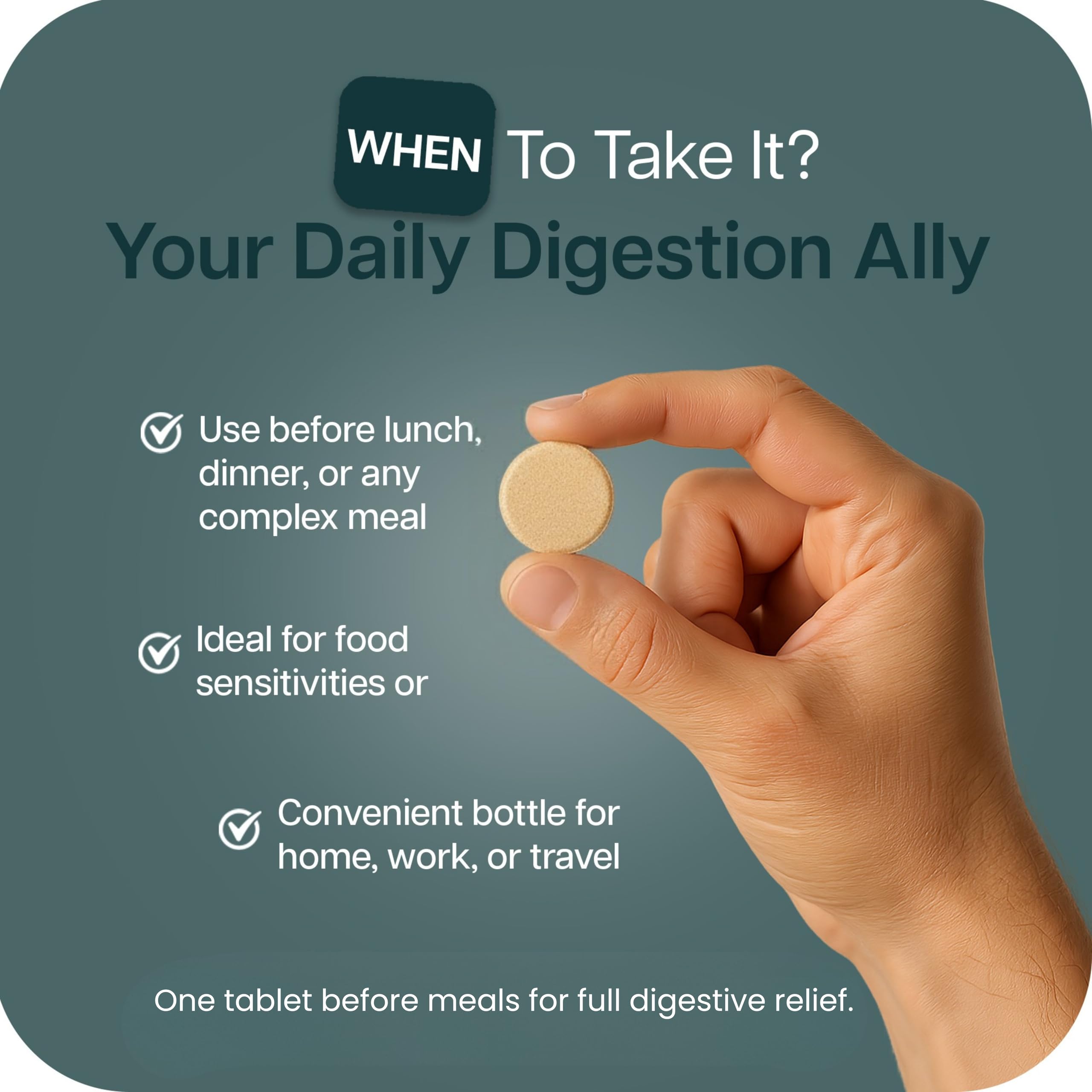 TriEnza tabletas masticables para una digestión suave durante la comida