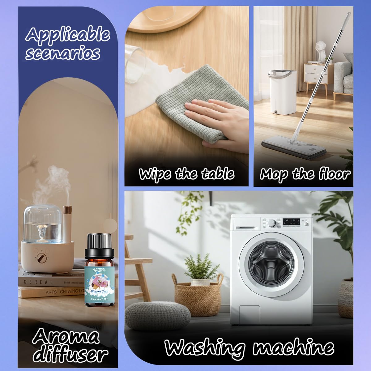 Hovacota lino-fresco: fragancia sutil ideal para humidificadores.