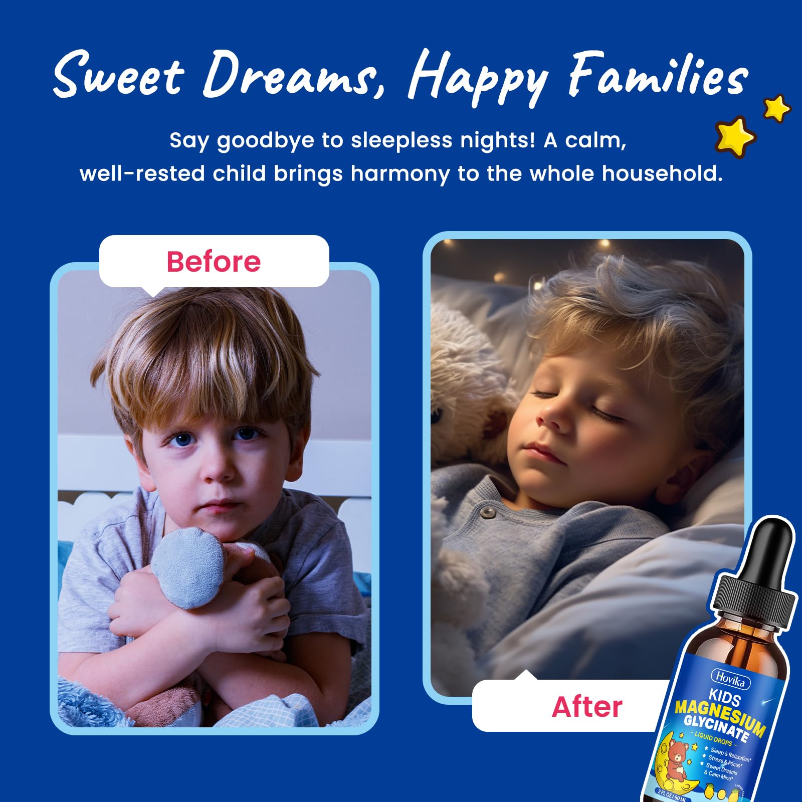 Niño tomando gotas Hovika con gotero, experiencia de uso fácil