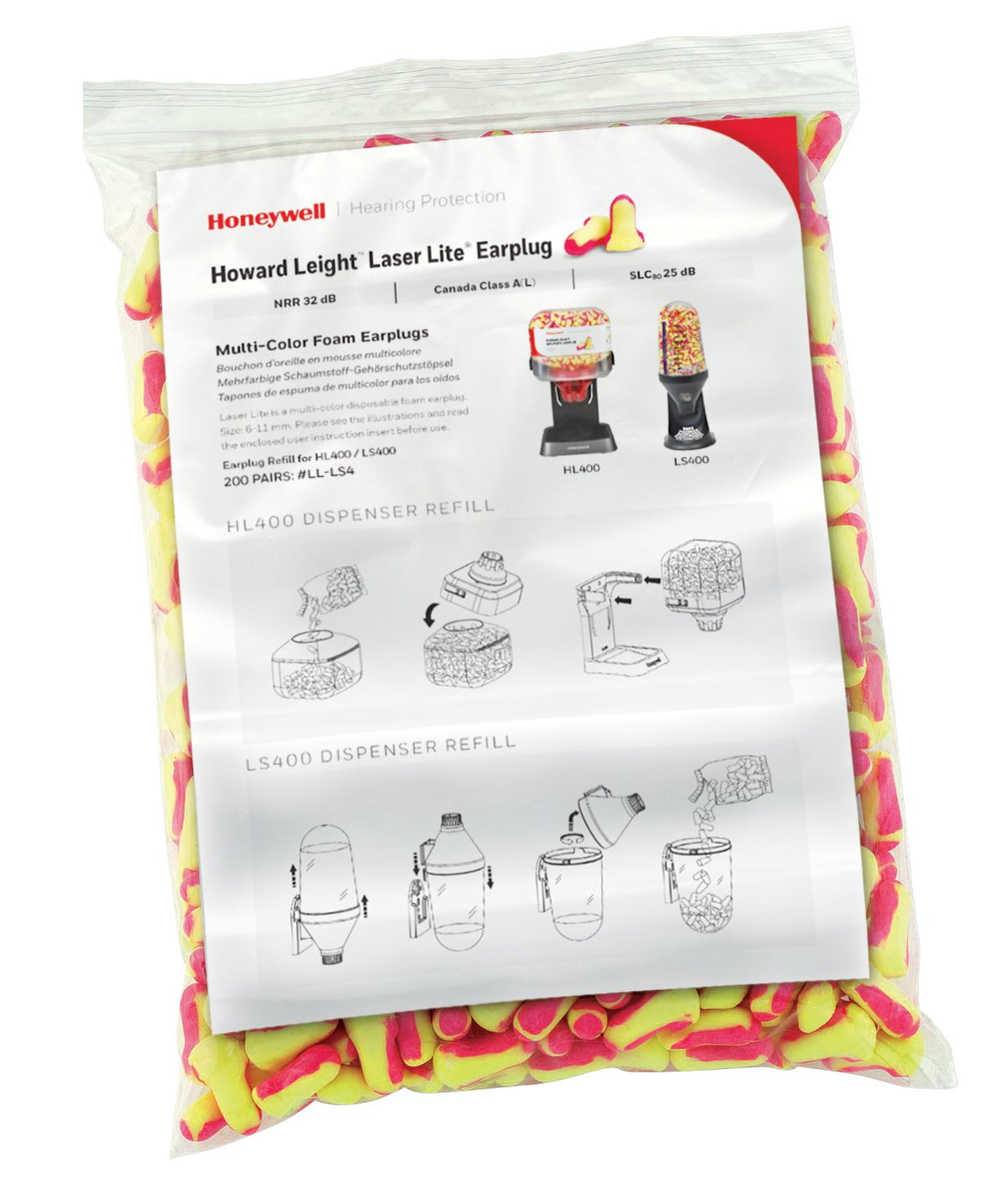 Howard Leight Laser Lite tapones para oídos de alta visibilidad para el lugar de trabajo.
