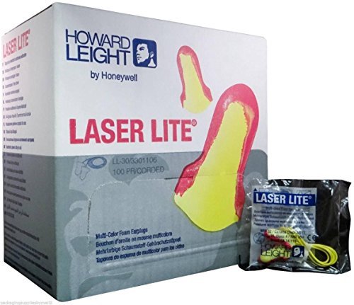 Howard Leight Laser Lite tapones de espuma con cordón para protección auditiva en entornos ruidosos