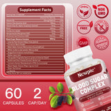 Etiqueta de HOWEEJET Complejo para azúcar en sangre muestra los 20 ingredientes activos