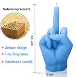 Conjunto de dos velas dedo medio azul Hozodusi para decoración del hogar.