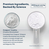 Mezcla en agua con C2 Creatina Monohidrato, disolución rápida y sabor neutro.
