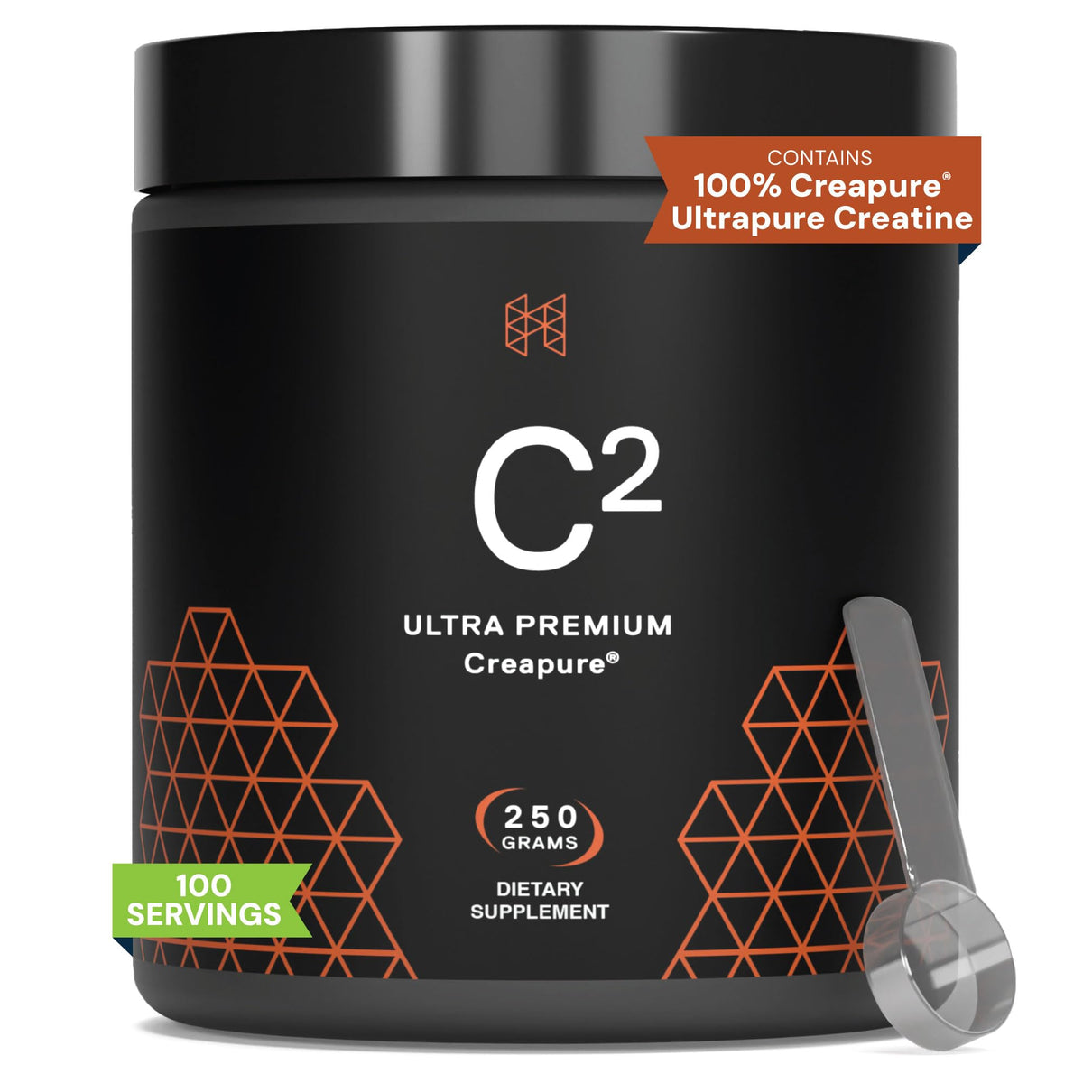 HPN C2 Creatina Monohidrato en pote, pureza Creapure para rendimiento sostenido.