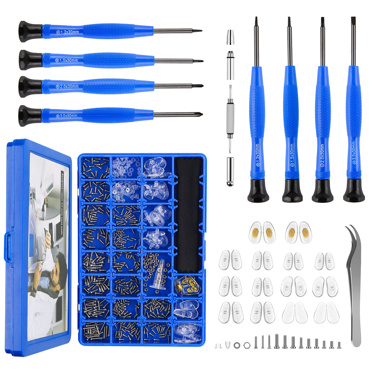 HQVOIC kit reparación gafas magnético con puntas precisas para ajustes rápidos.