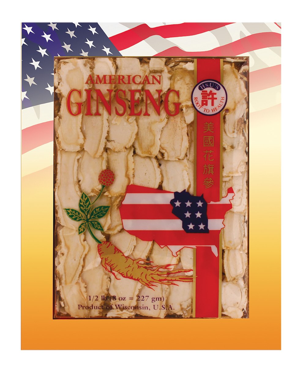 Hsu's American Ginseng, rodajas grandes y medianas, ideal para infusiones y sabor auténtico.