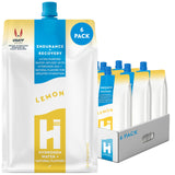 HTWO agua hidrogenada limón, botella, potencia de hidratación para uso diario.