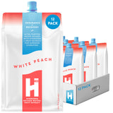 HTWO agua de hidrógeno con durazno blanco en empaque, hidratación funcional sin azúcar.