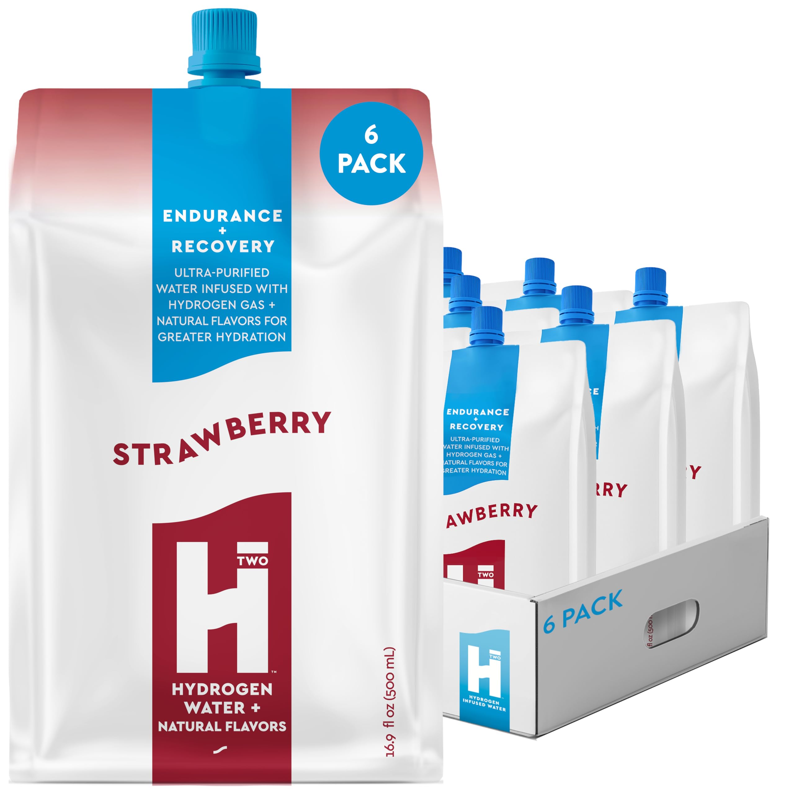 HTWO botella de agua con hidrógeno y sabor fresa para hidratación diaria