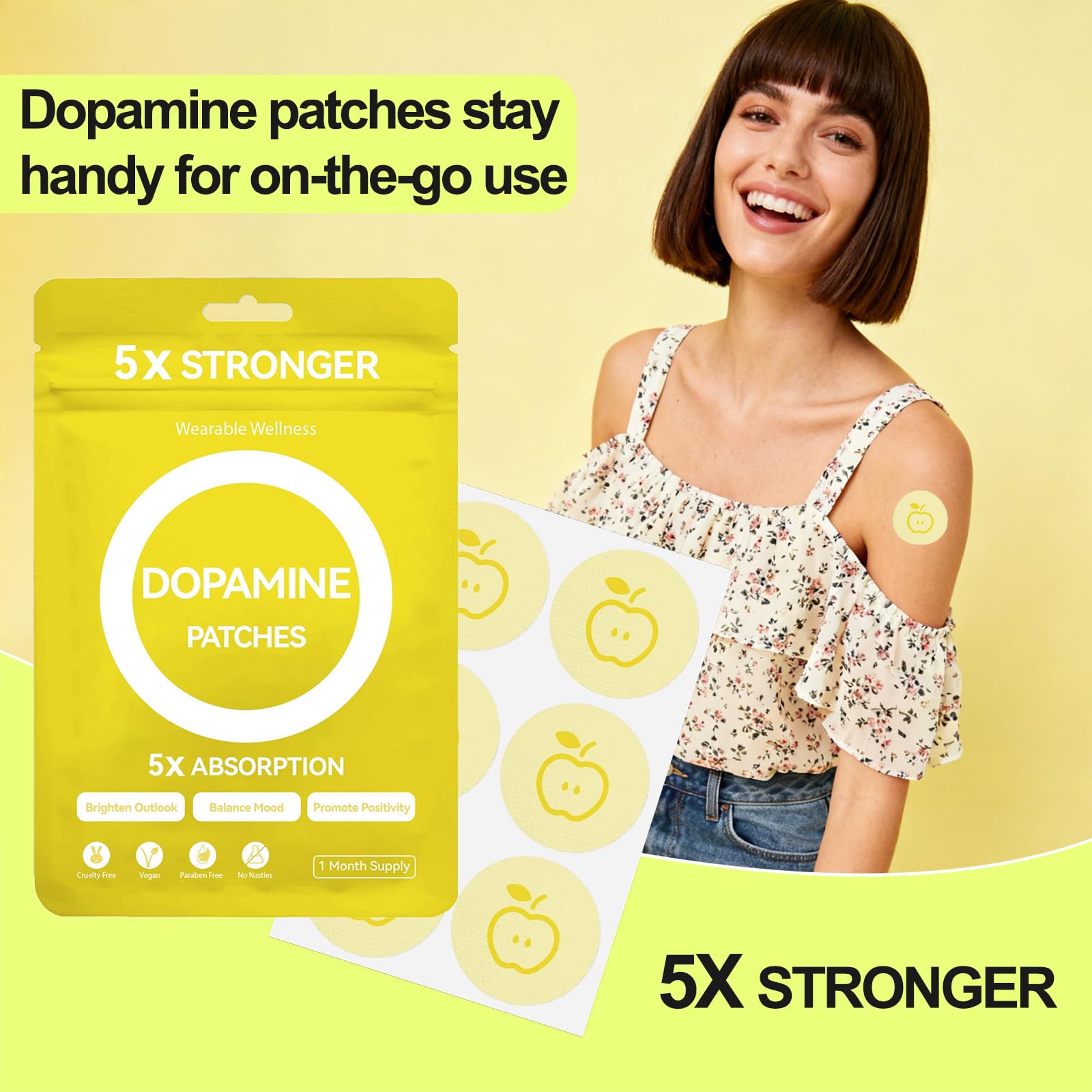 Huangirl Dopamine Patches: aplicación en la piel para mayor conveniencia durante el día.