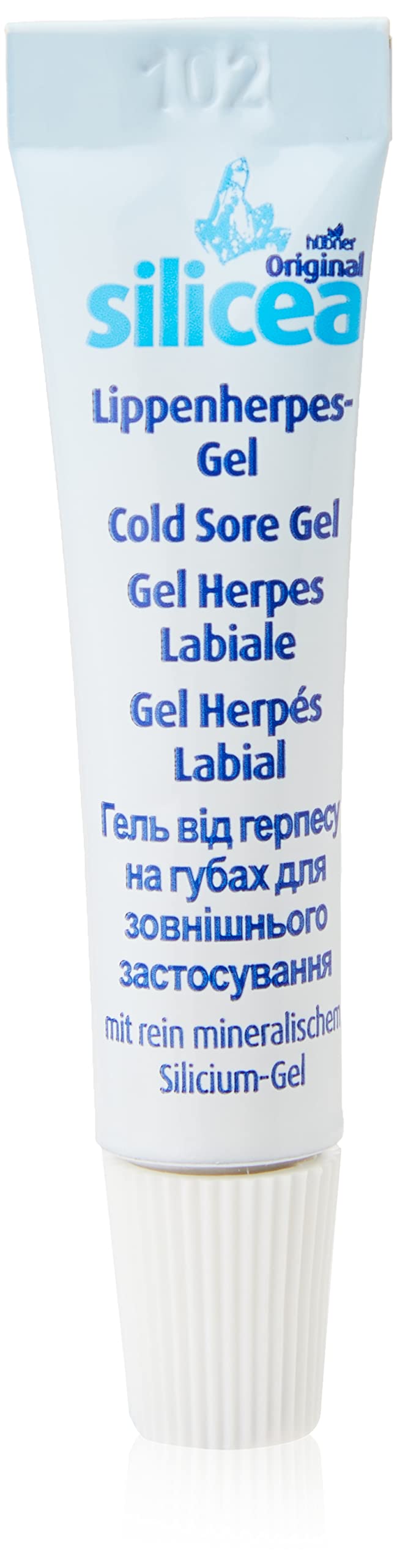 Hubner Silicea Gel para herpes labial mostrando la aplicación suave para alivio