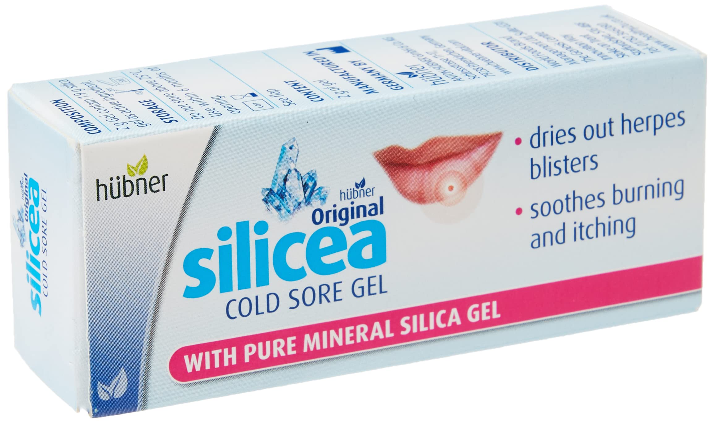 Textura suave de Hubner Silicea Gel facilita la aplicación en labios sensibles