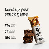 Barra Huel crujientes de cacao chocolate vegano para entrenamiento y estudio.