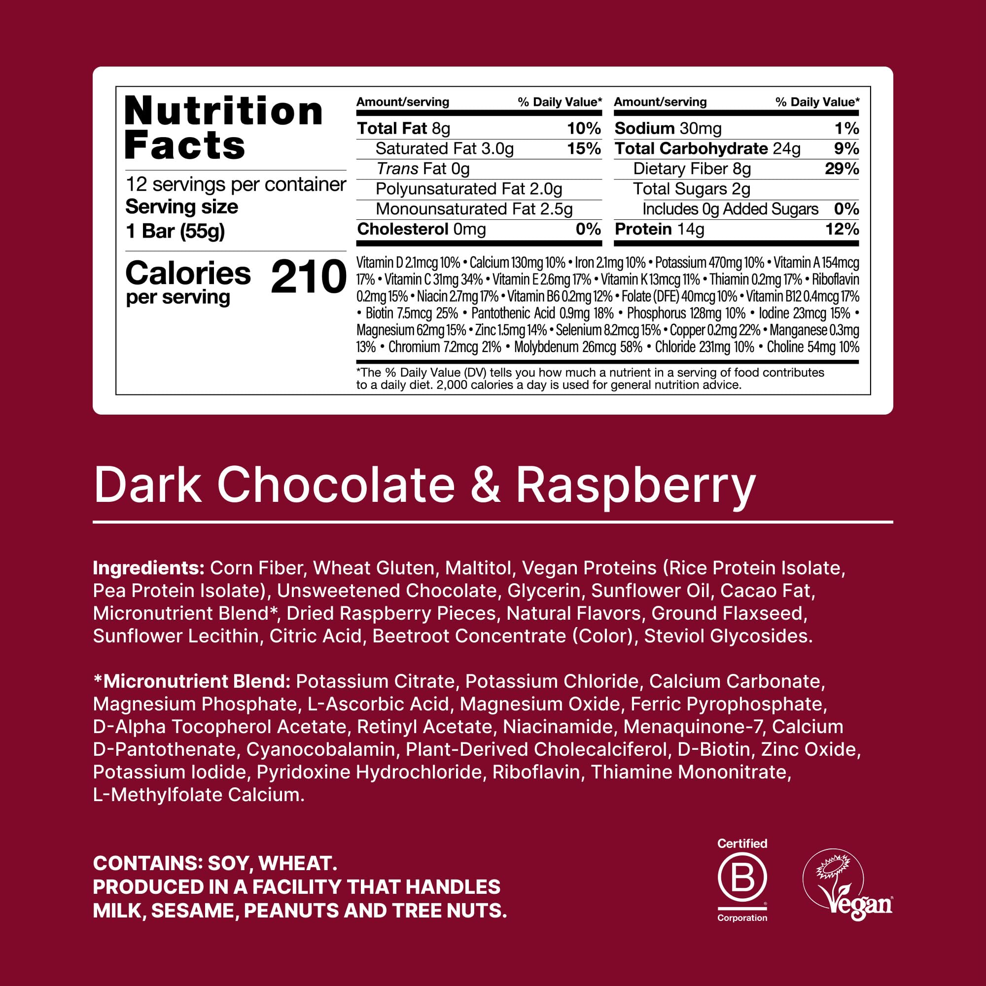 Barra Huel vegana con cobertura de cacao, ideal para meriendas saludables.