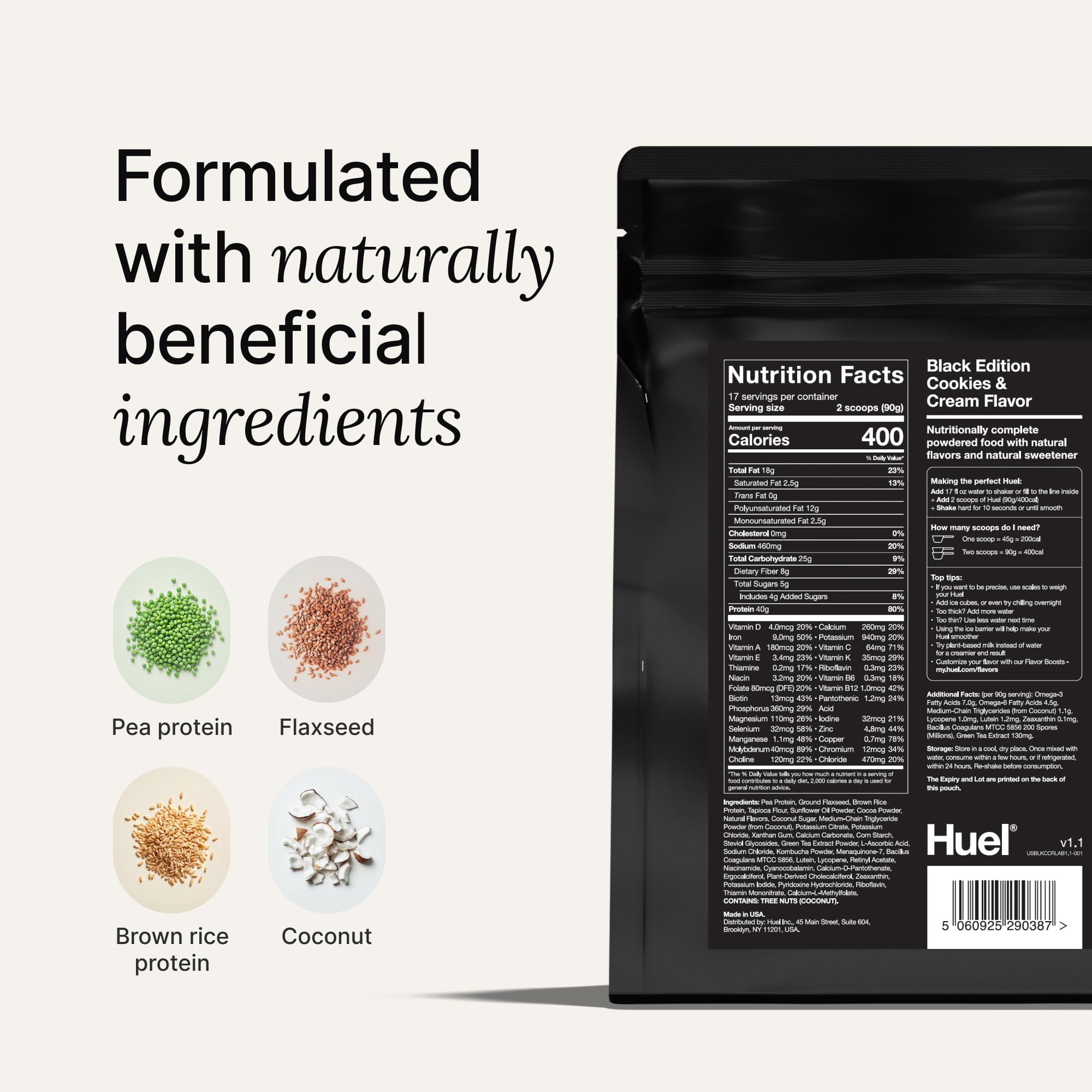 Huel Black Edition 27 vitaminas y minerales para apoyo nutricional