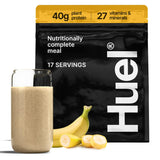Bebida Banana Huel, alternativa completa sin lácteos para cualquier comida.