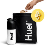 Envase de 17 porciones de Huel Banana para planificar comidas.
