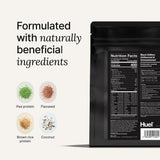 Pote de Huel Banana con proteína para desayunos completos y prácticos.