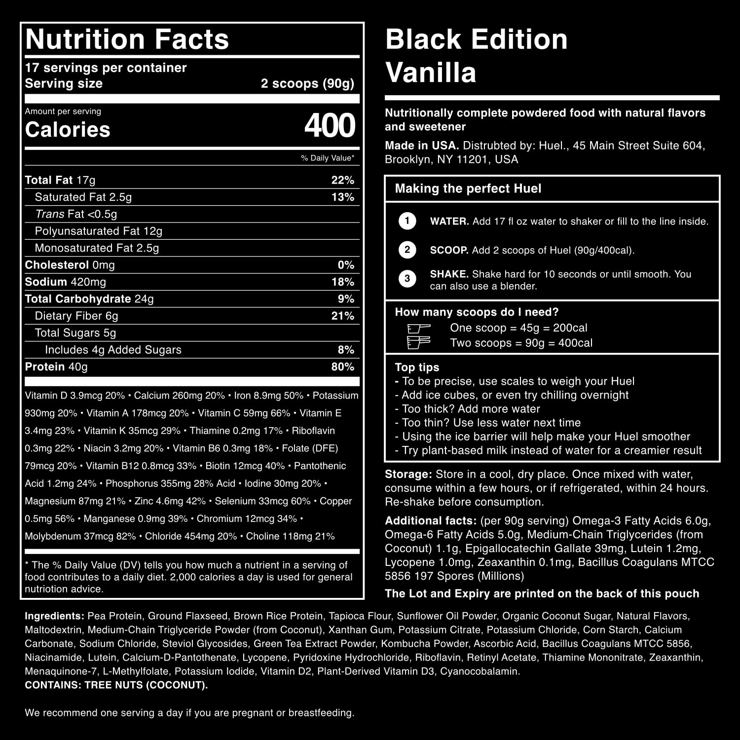 Cuchara LastFuel de Huel Black Edition para medir porciones precisas.