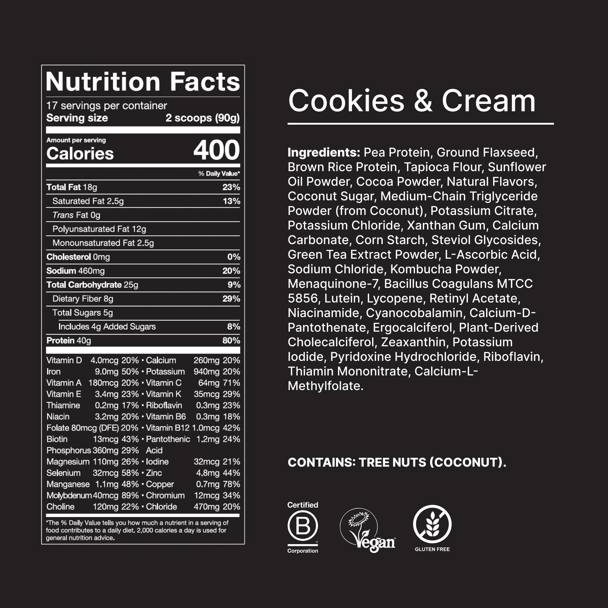 Huel Black Edition libre de lacteos para dietas sensibles