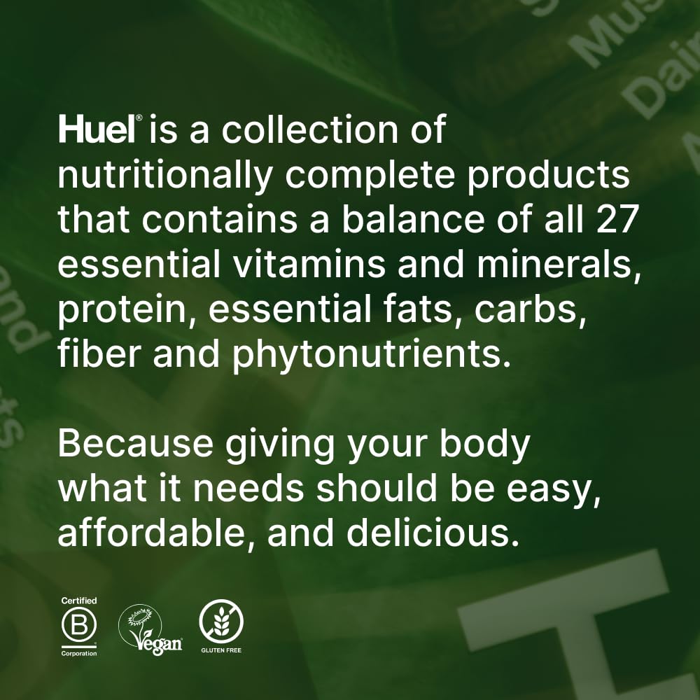 Huel Daily Greens durazno maracuya, ritual matutino de bienestar con sabor afrutado.