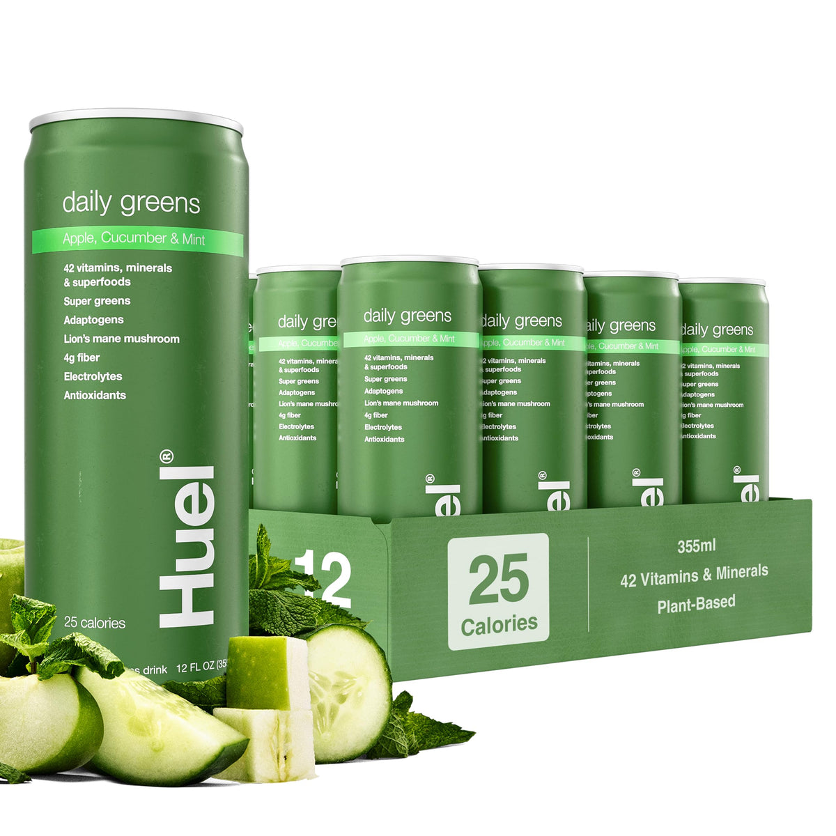Huel Daily Greens, manzana pepino menta, bebida fresca para empezar el día