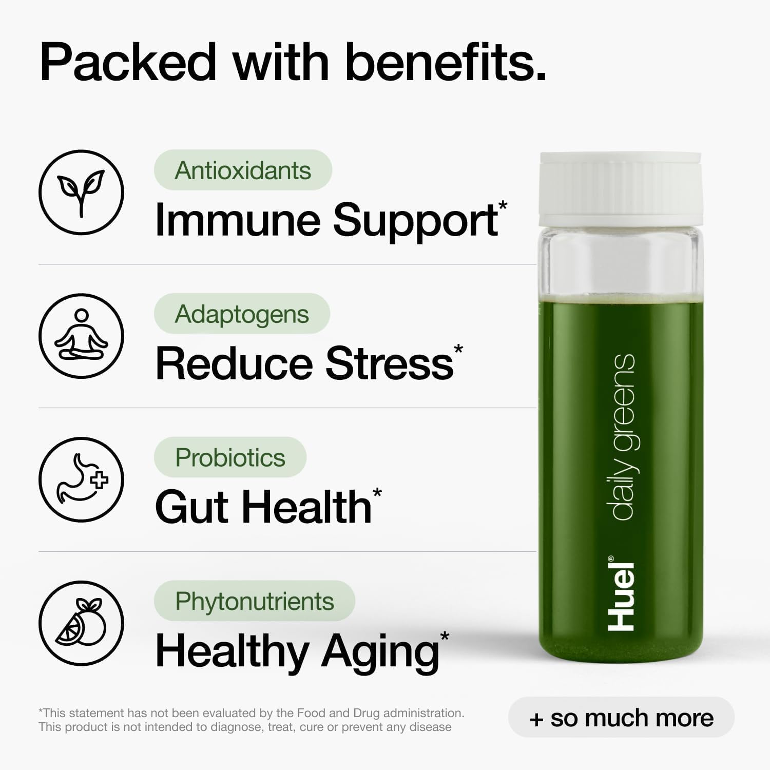 Huel Daily Greens, mezcla de supergreens orgánicos de origen vegetal.