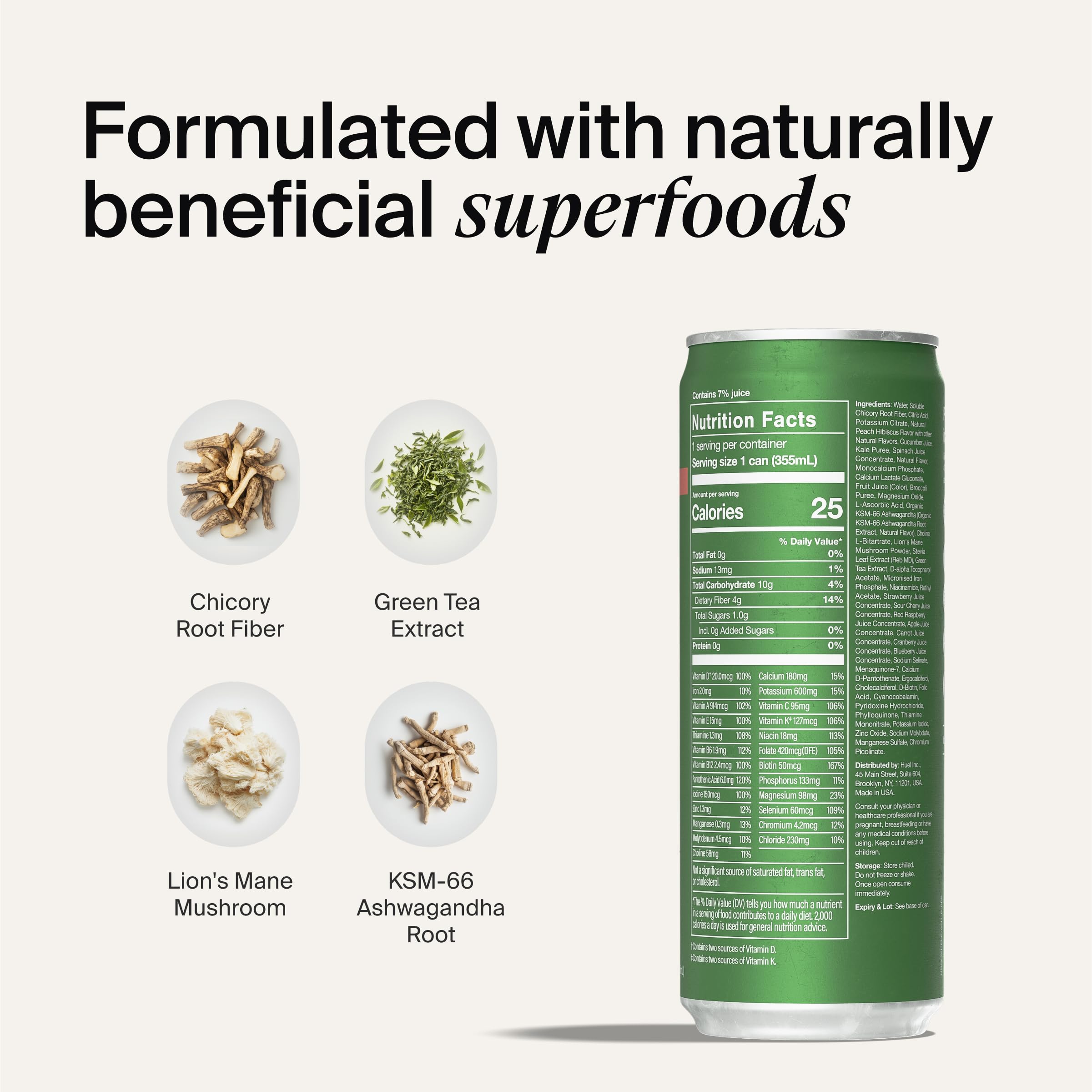 Mezcla de supergreens de Huel Daily Greens, textura vibrante y nutritiva.