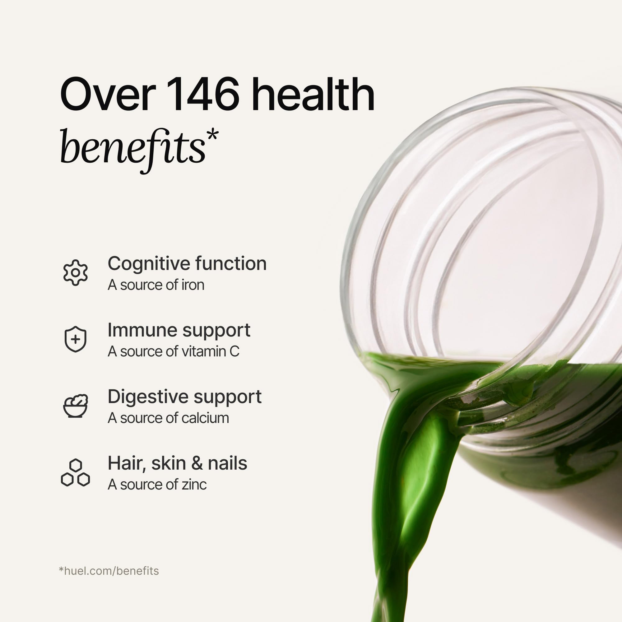 Huel Daily Greens taza-frutal amanecer brinda sabor natural y energía