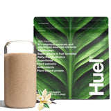 Huel Daily Superblend Vanilla en taza, desayuno rápido y conveniente.