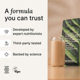 Tabla nutricional de Huel Daily Superblend Vanilla con 87 vitaminas y minerales.