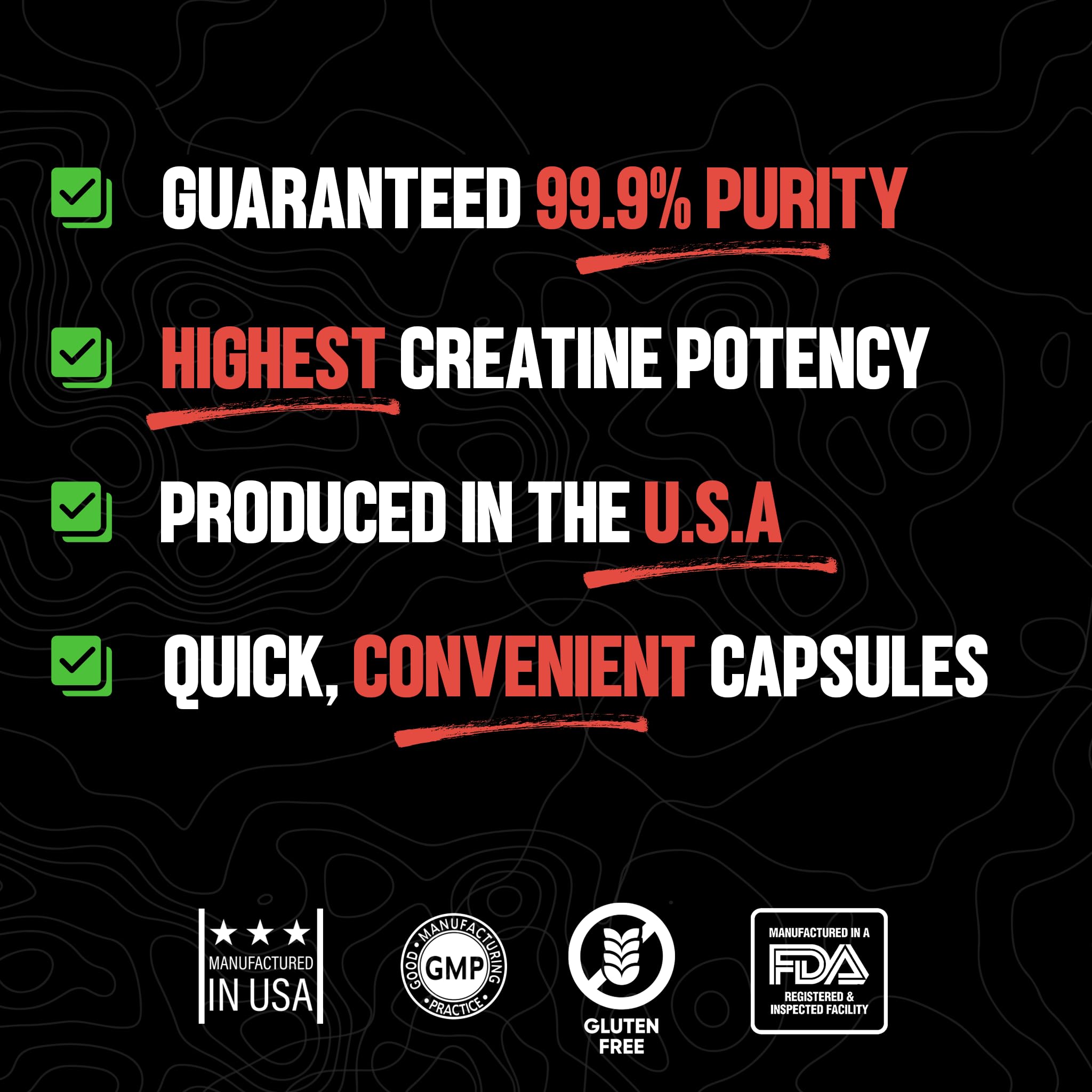 Huge Supplements Creatina Monohidratada etiqueta de pureza que garantiza calidad