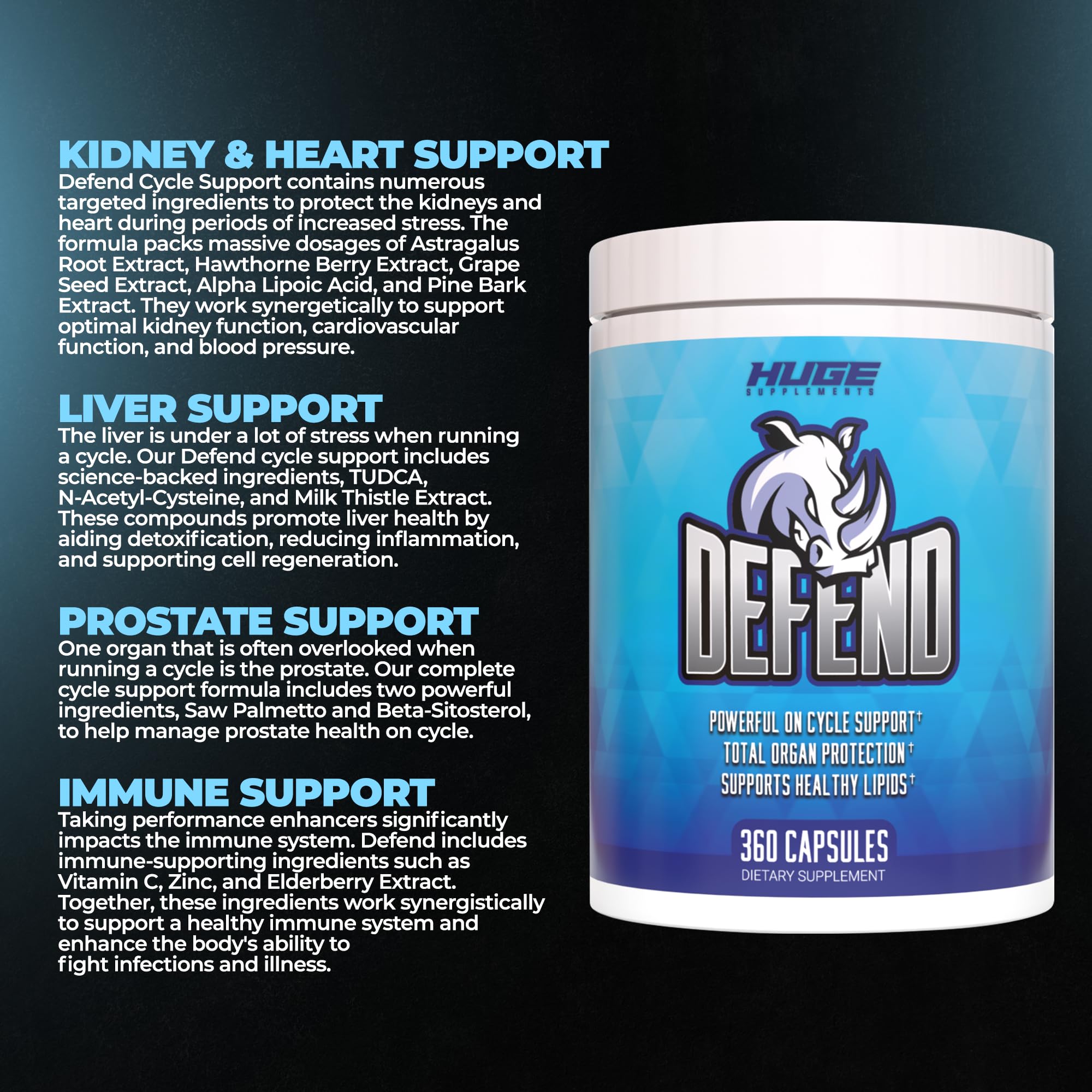 Huge Supplements Defend salud cardíaca y antioxidantes en el ciclo