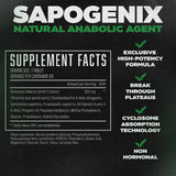 Sapogenix de Huge Supplements, etiqueta detallada que destaca ingredientes clave y tecnología Cyclosome.