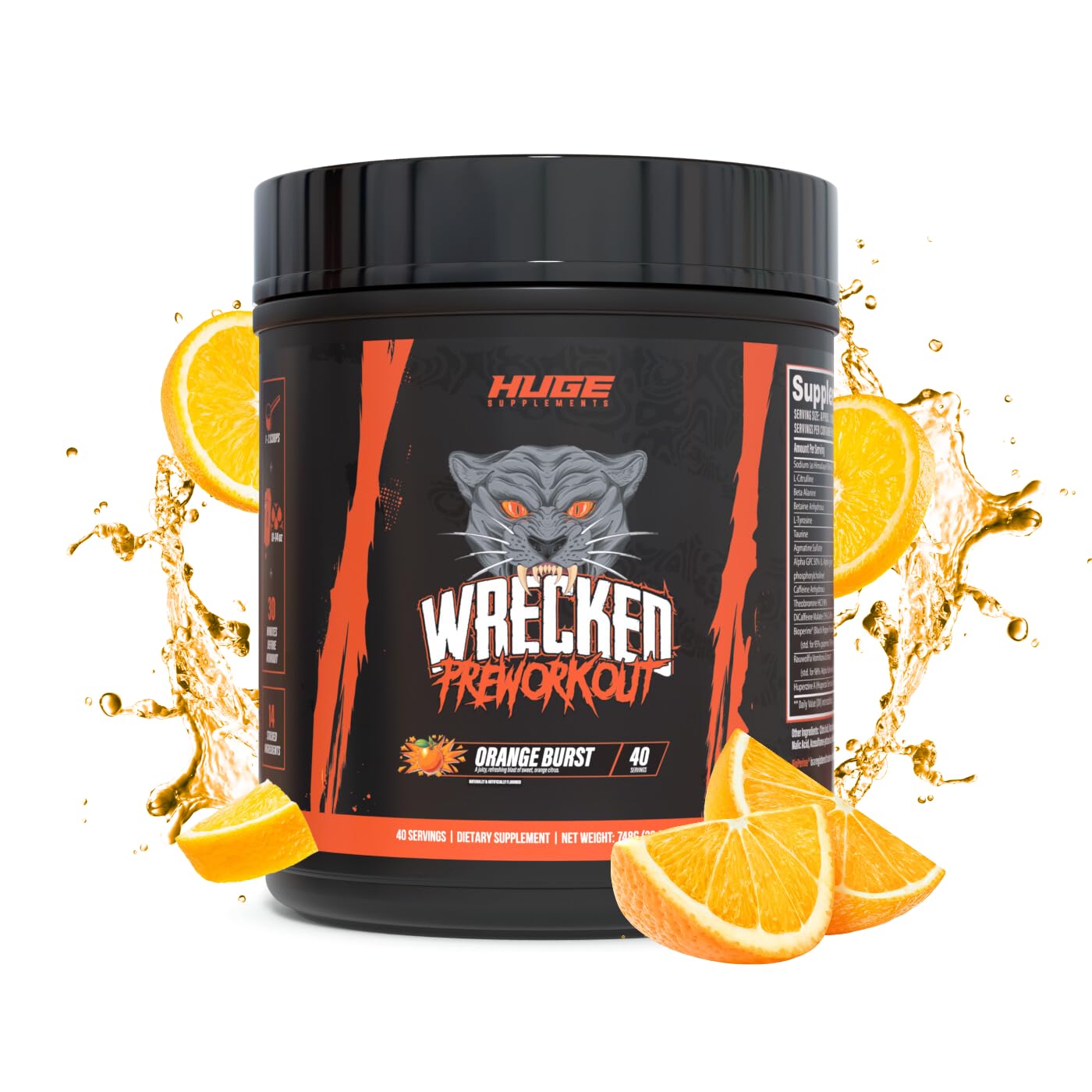 Huge Supplements Wrecked pre-entrenamiento ideal para entrenamientos de alta intensidad.