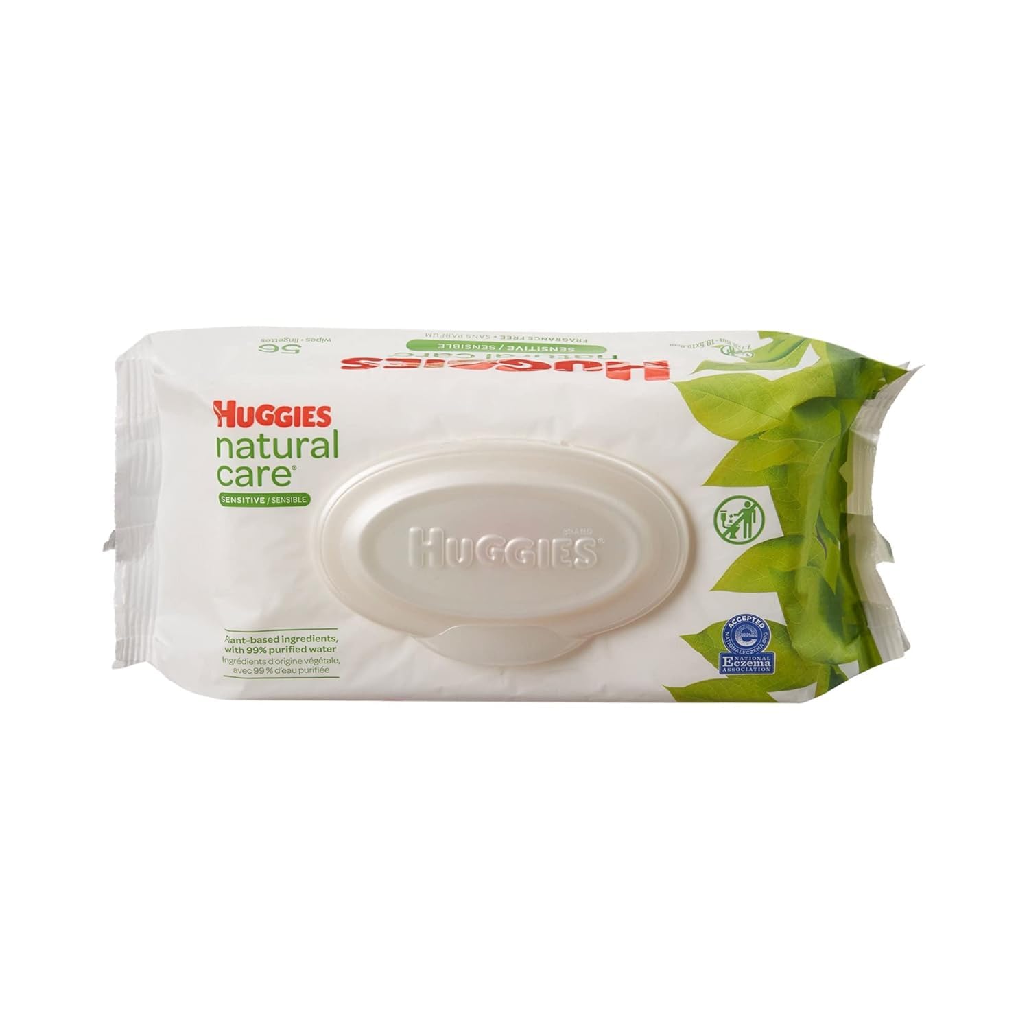 Huggies Natural Care: empaque suave que facilita sacar toallitas con una mano.