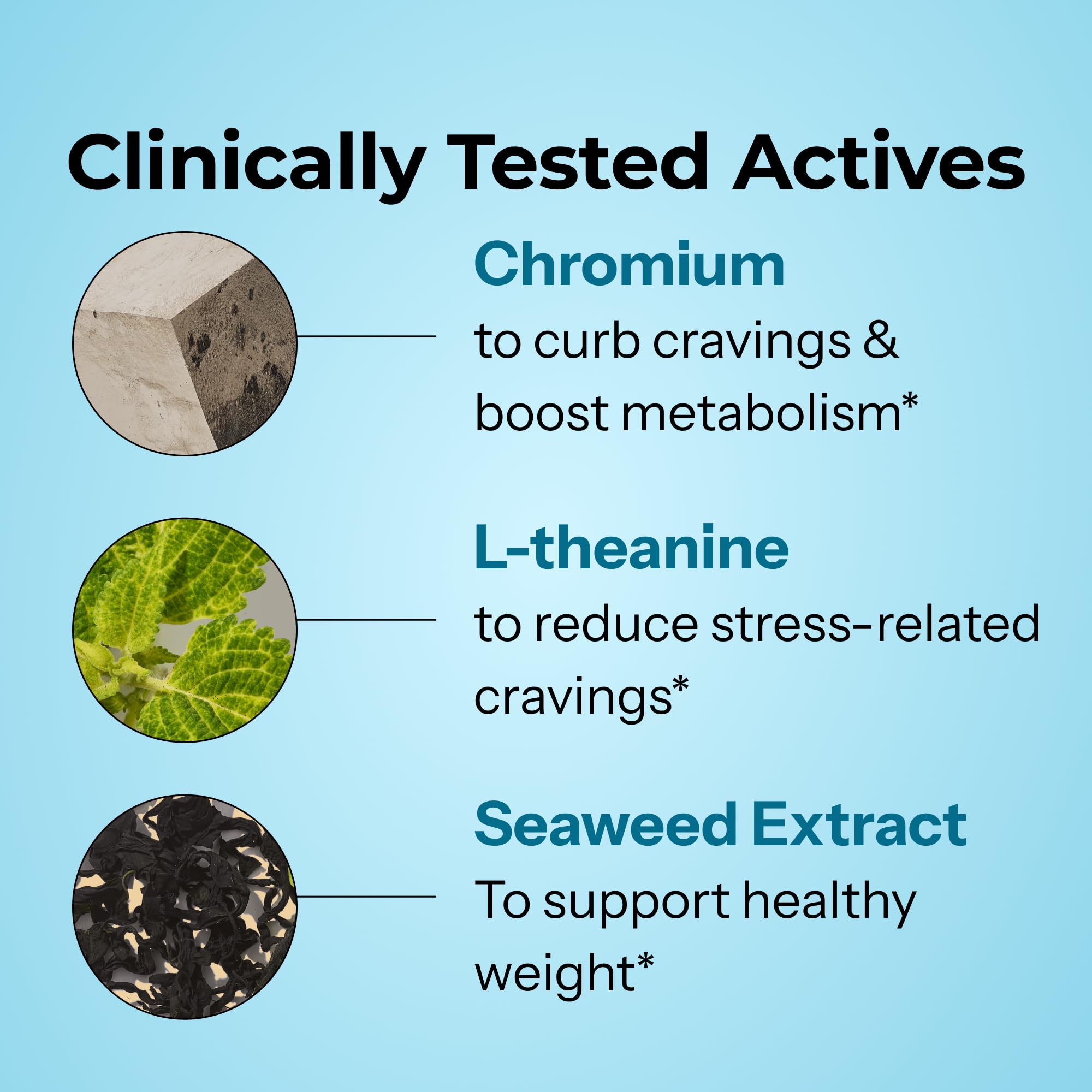 Ingredientes: algas marinas y forskohlii en Hum Counter Cravings.