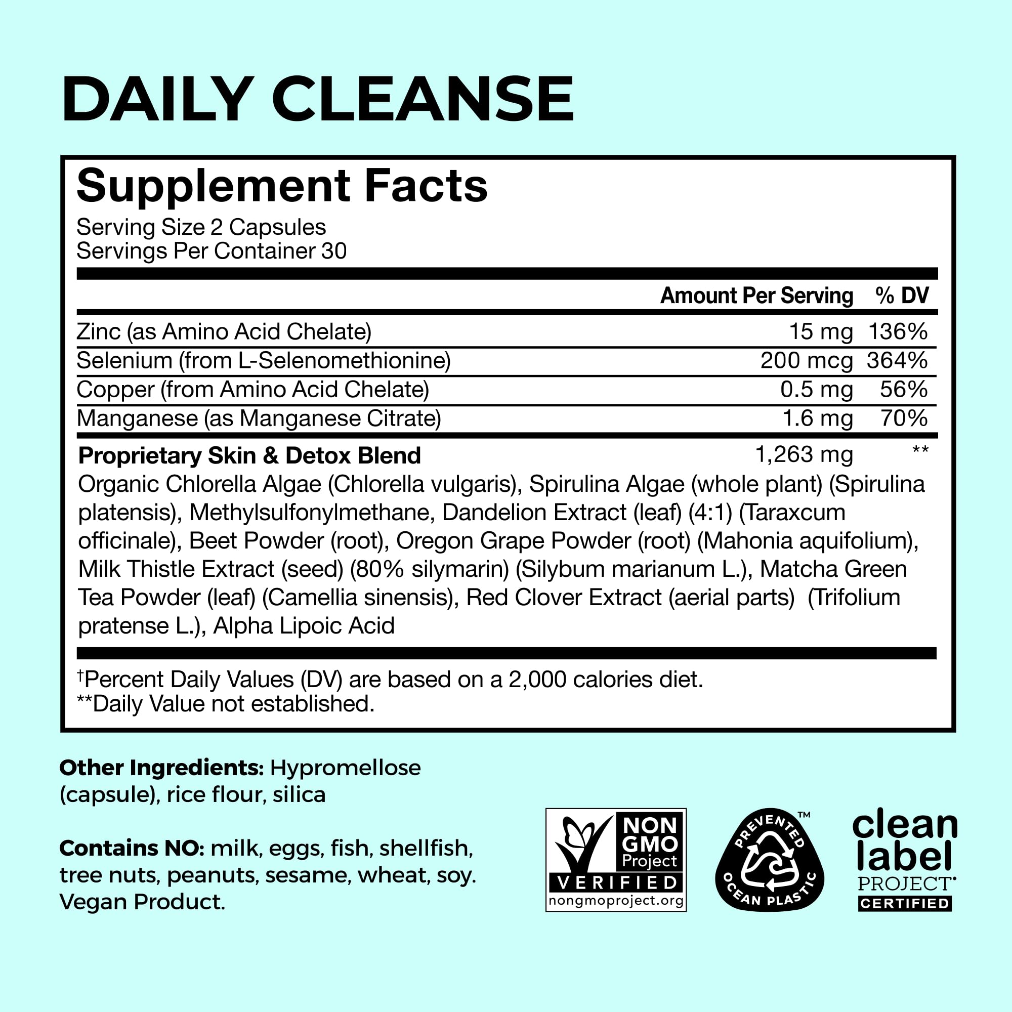 HUM Limpieza diaria minerales, complemento vegetariano para apoyar detox natural.