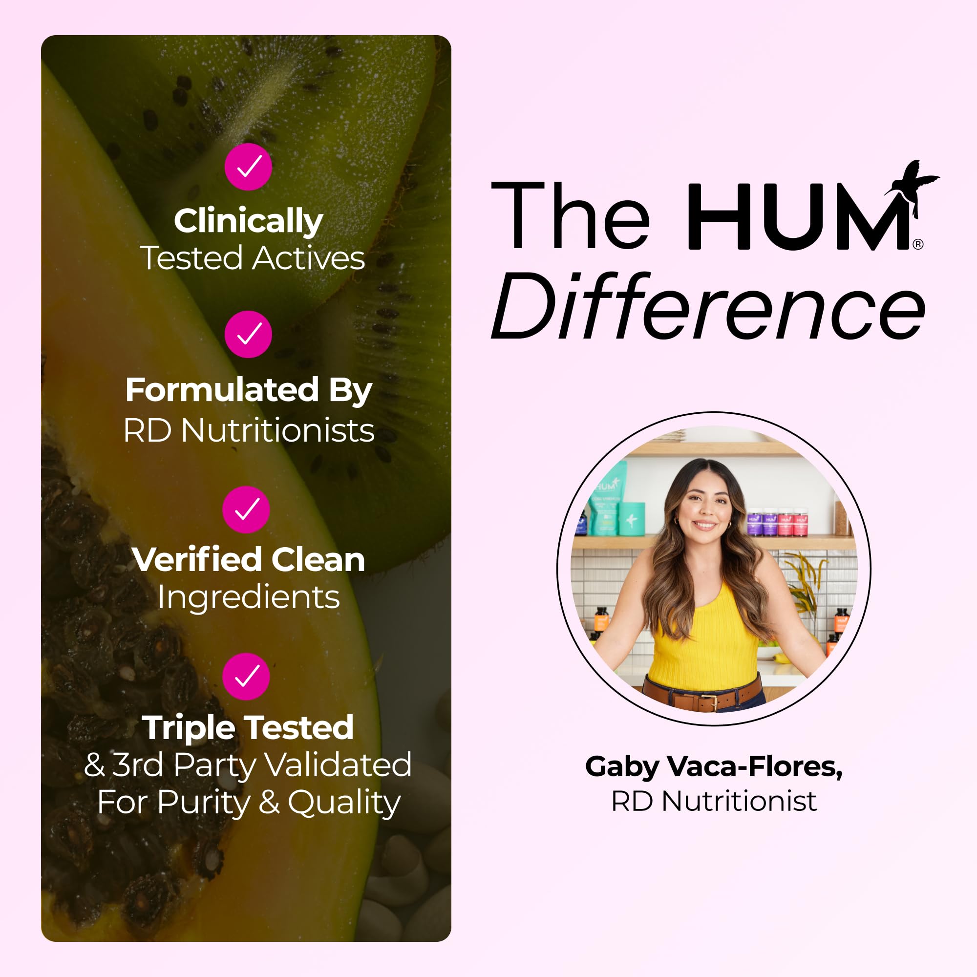 Cápsulas para viajar de HUM Hair Strong para cuidado diario.