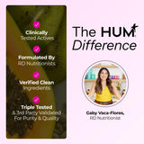 Cápsulas para viajar de HUM Hair Strong para cuidado diario.