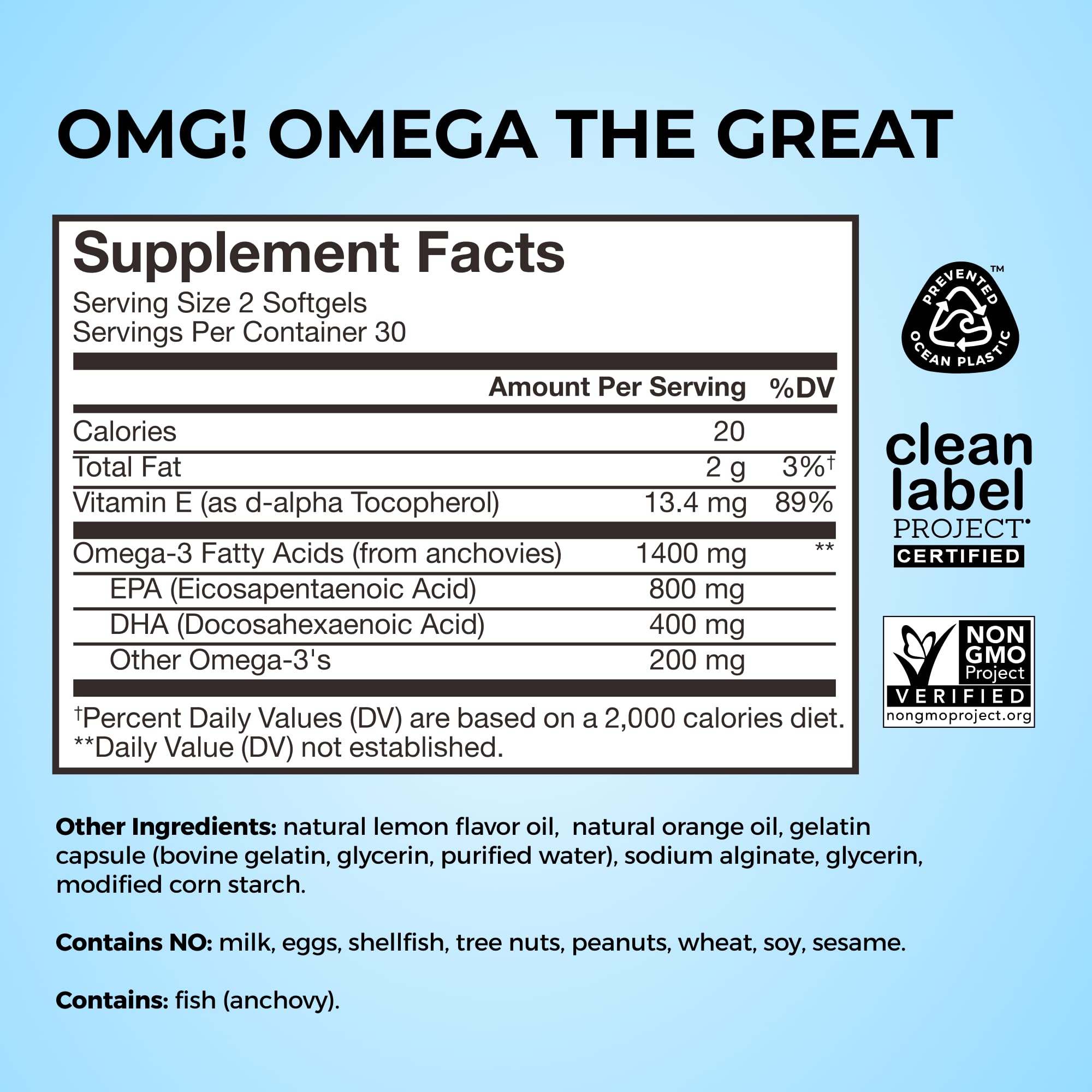 Hum OMG Omega The Great, cápsulas suaves, perfil lateral, compatibles con tu rutina diaria.