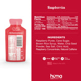 HÜMA CHIA ENERGY GEL frambuesa, sache abierto, consumo rápido en carrera
